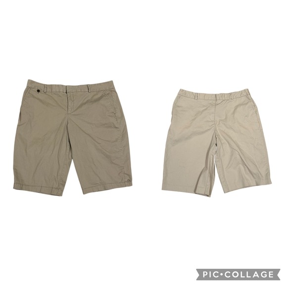 2 pairs of khaki shorts dockers and‎ counterparts sz 16 chino Bermuda length - Picture 1 of 5